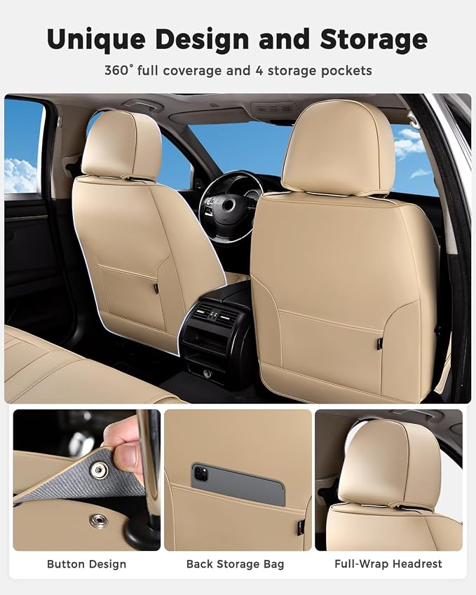 Universal Seat Covers — Full Set — Beige