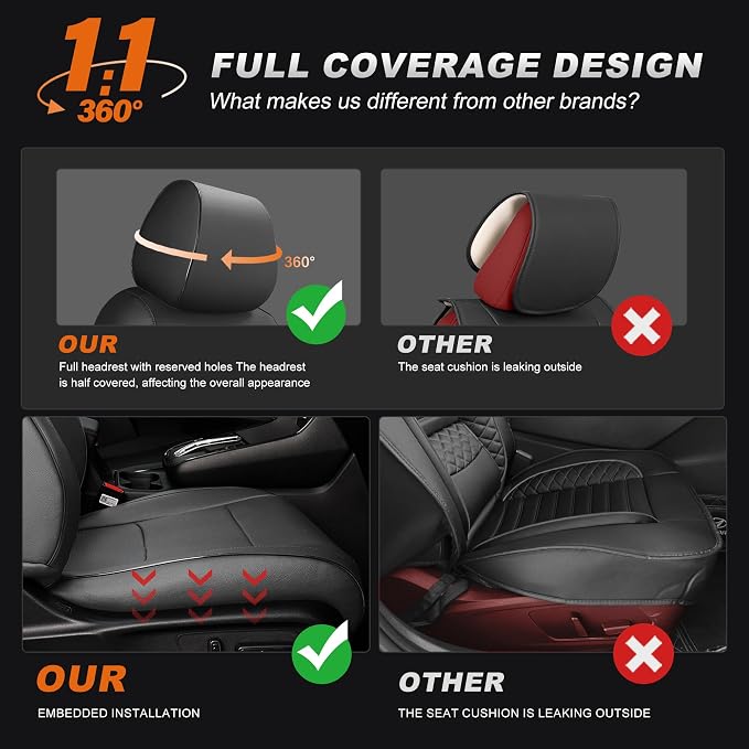 Faux Leather Seat Covers for Honda CR-V — Full Set — Black