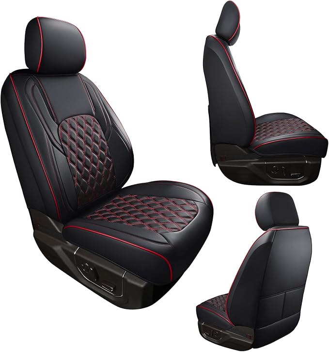 Seat Covers for Multiple Vehicles — Front Seat — Black / Red
