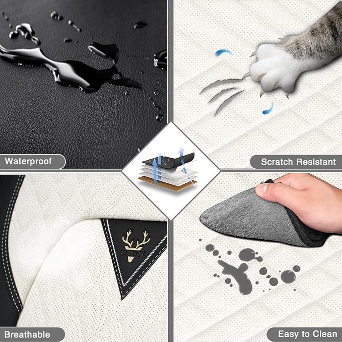 Seat Covers for Toyota Yaris — Front Seat — Cream / White