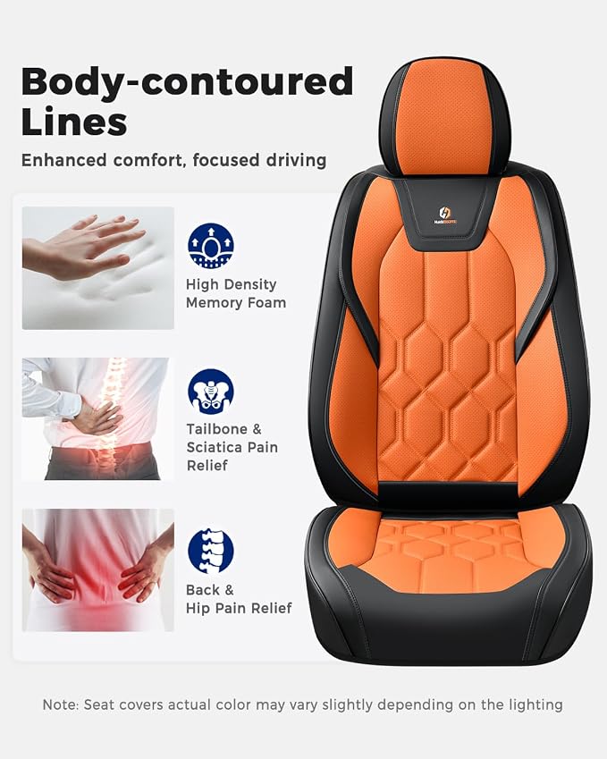 Universal Seat Covers — Front Seat — Black / Orange