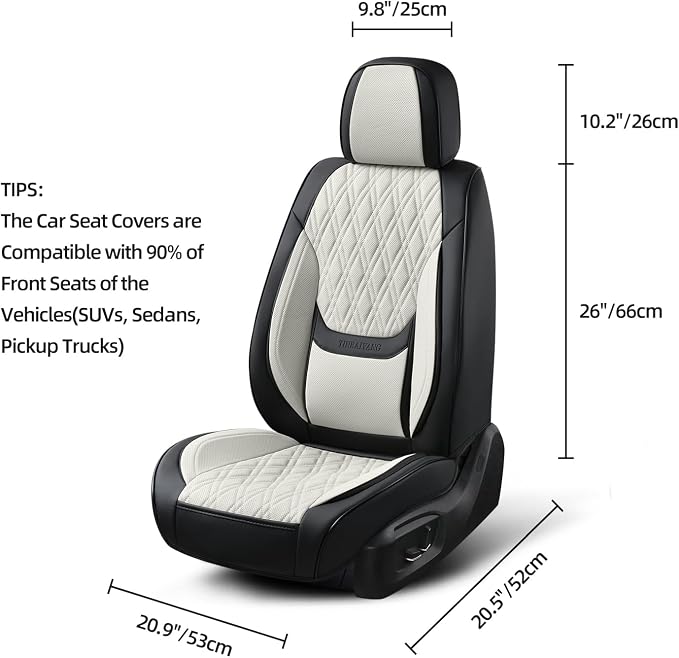 Universal Seat Covers — Front Seat — Black / Beige
