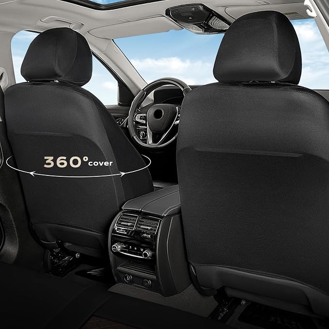 Universal Seat Covers — Full Set — Black / Coffee
