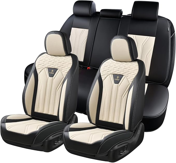 Universal Seat Covers — Full Set — Black / Beige