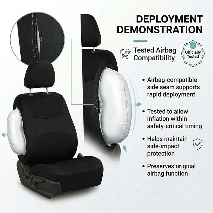 Universal Fabric Seat Covers — Black