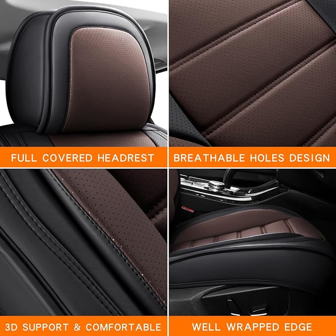 Universal Seat Covers — Full Set — Brown