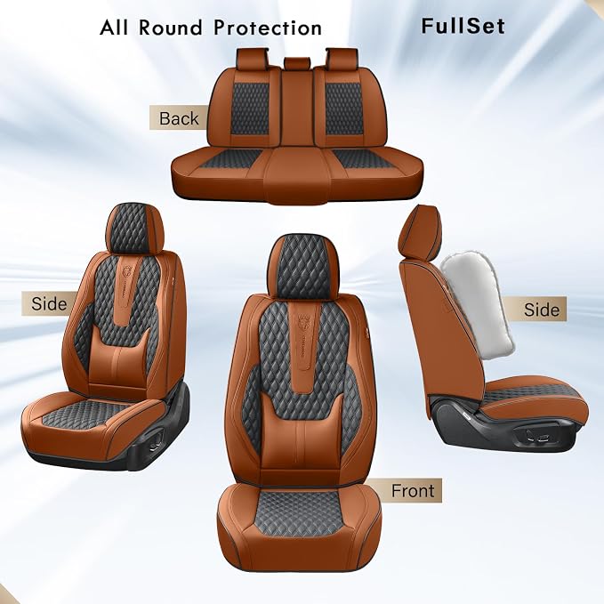 Universal Seat Covers — Full Set — Brown / Black