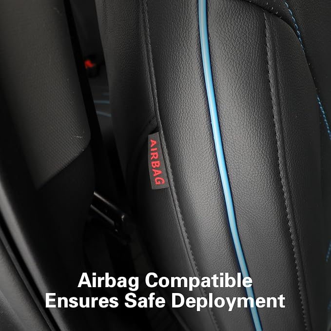 Faux Leather Seat Covers for Chevrolet Silverado — Full Set — Black / Blue
