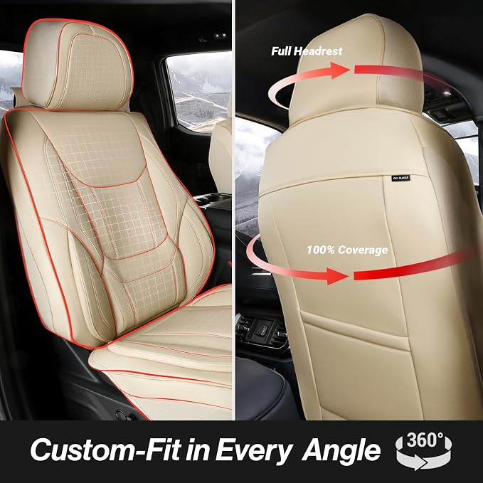 Seat Covers for GMC Sierra — Front Seat — Beige