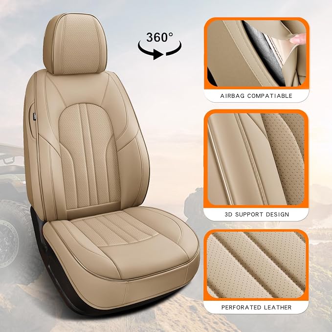 Universal Seat Covers — Front Seat — Beige