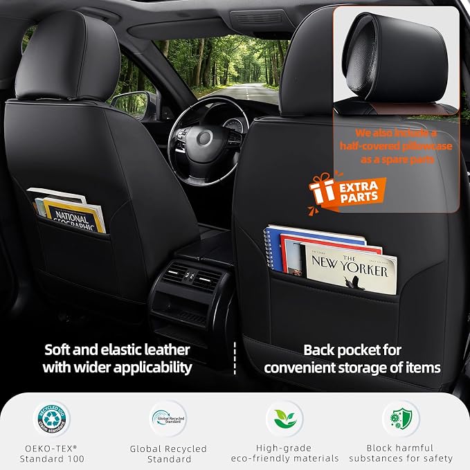 Universal Seat Covers — Full Set — Black / Brown