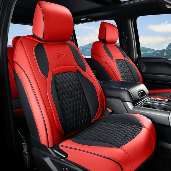 Faux Leather Seat Covers for Chevrolet Silverado / GMC Sierra โ Front Seat โ Red