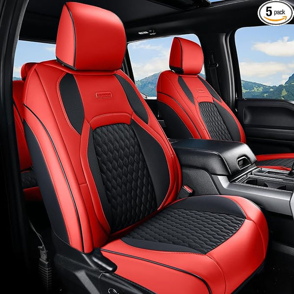 Faux Leather Seat Covers for Chevrolet Silverado / GMC Sierra โ Full Set โ Red