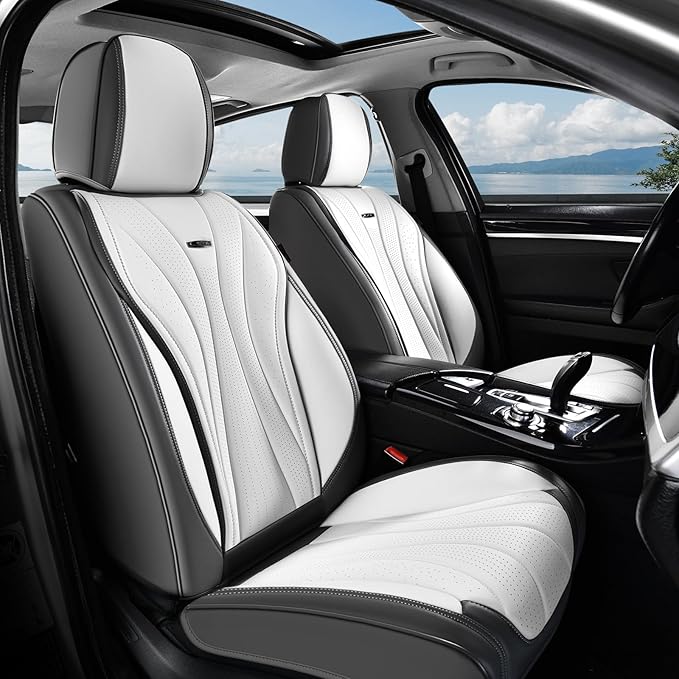 Universal Seat Covers — Full Set — Gray / White