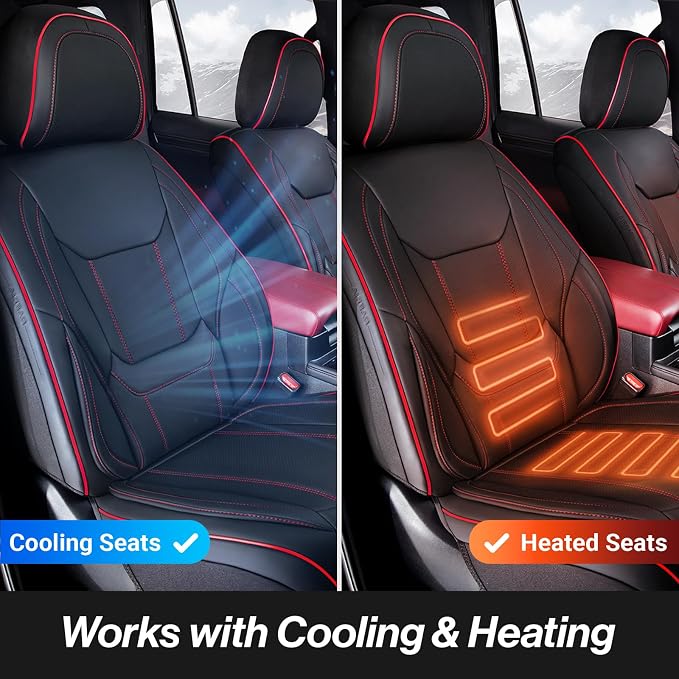 Seat Covers for Ford F-150 — Front Seat — Black / Red