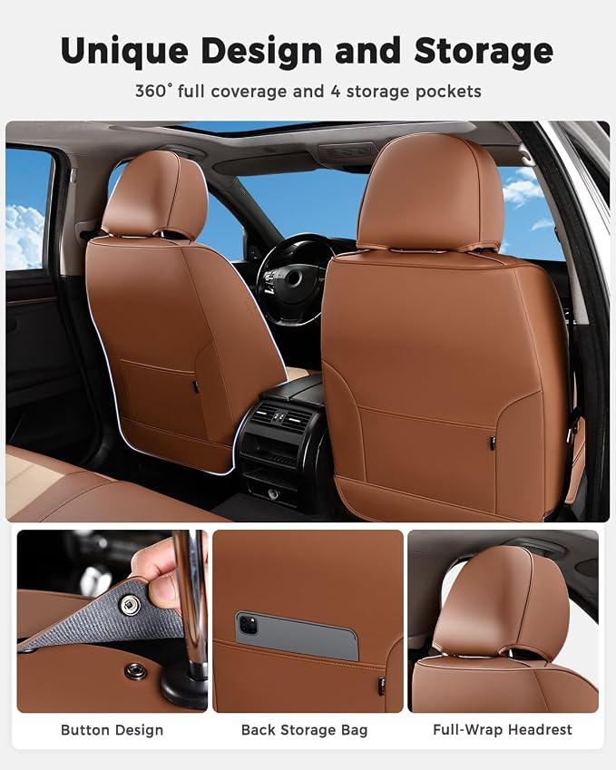 Universal Seat Covers — Front Seat — Brown / Beige