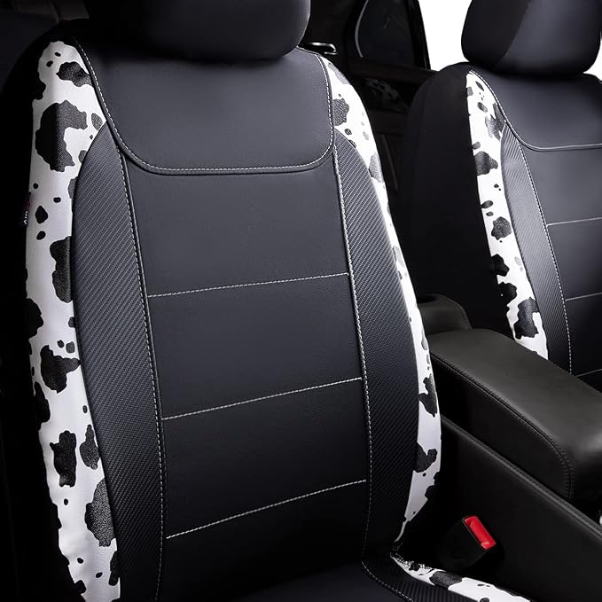 Faux Leather Car Seat Covers — Full Set — Black