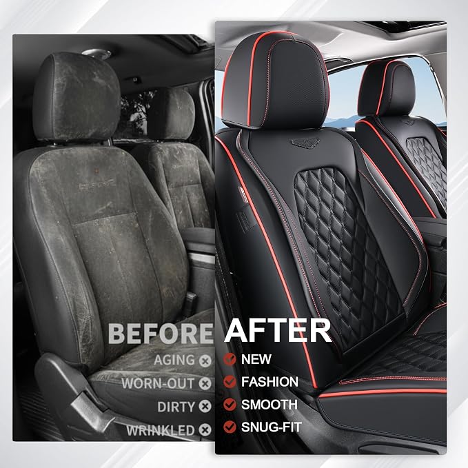 Universal Seat Covers — Front Seat — Red / Black