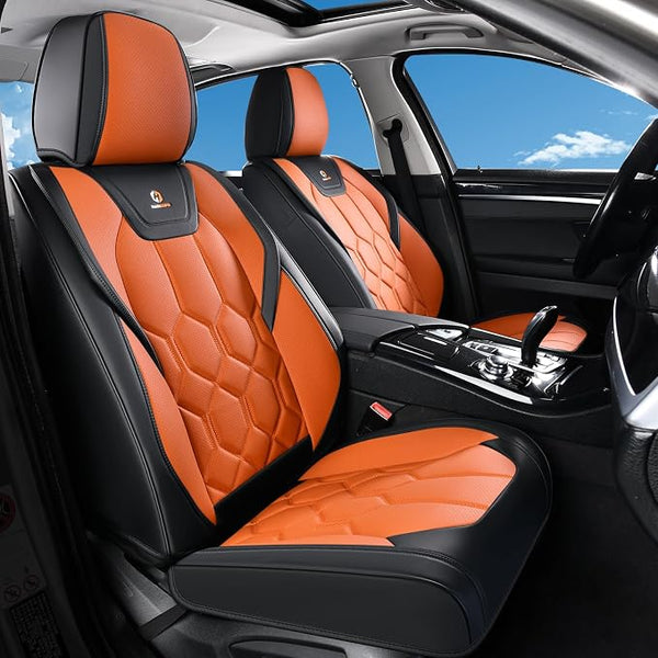 Universal Seat Covers โ Front Seat โ Black / Orange