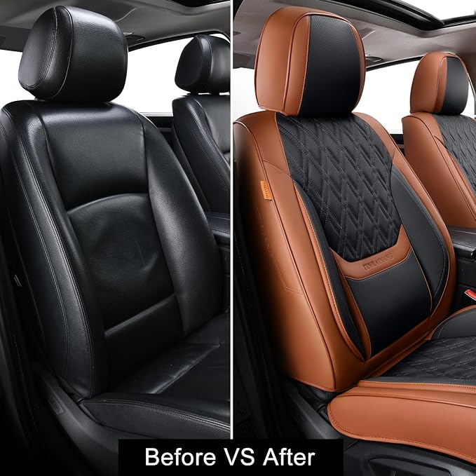 Universal Seat Covers — Full Set — Brown / Black