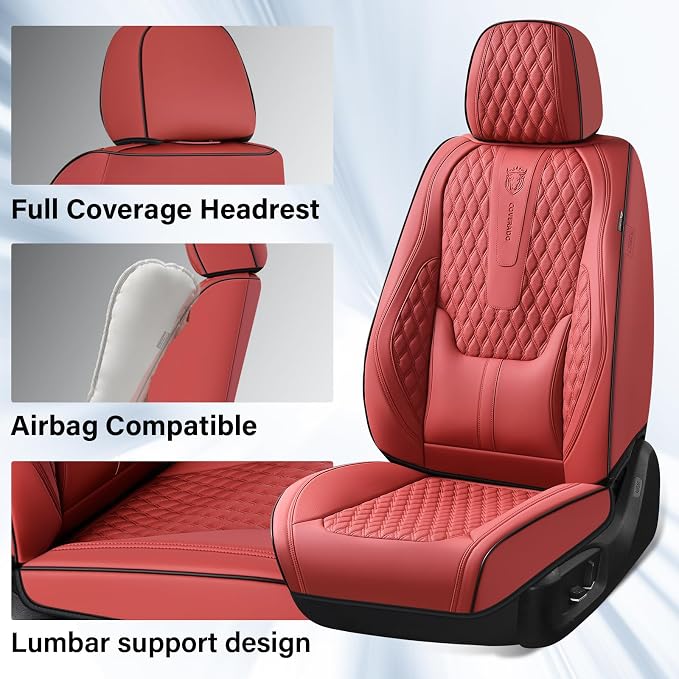Universal Seat Covers — Full Set — Red