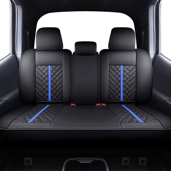 Faux Leather Seat Covers for Toyota Tacoma โ Rear Seat โ Black / Blue
