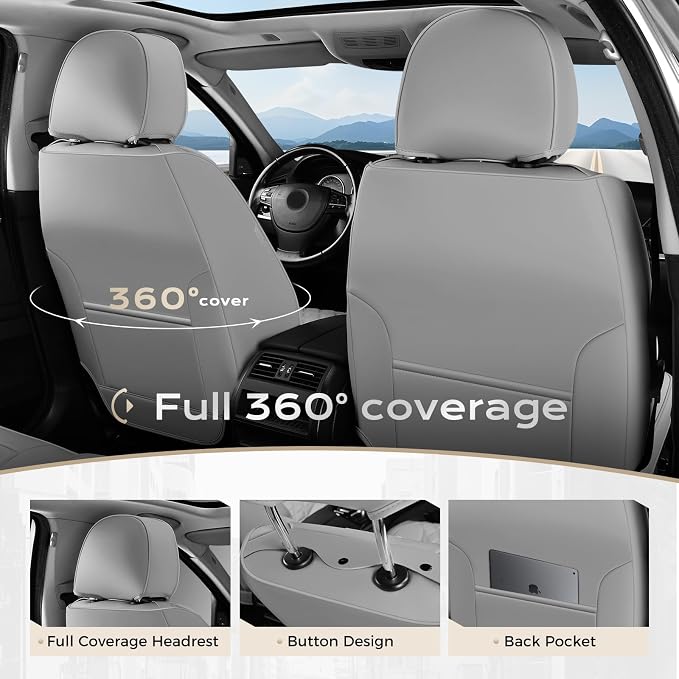 Universal Seat Covers — Front Seat — Gray