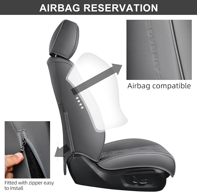 Universal Seat Covers — Front Seat — Gray
