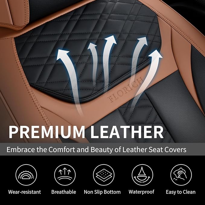 Universal Seat Covers — Full Set — Brown