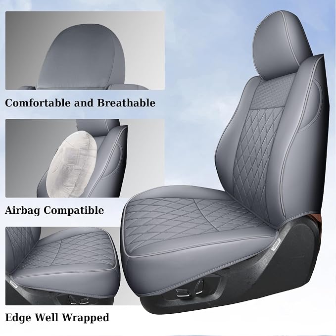 Faux Leather Seat Covers for Toyota Tacoma — Full Set — Gray