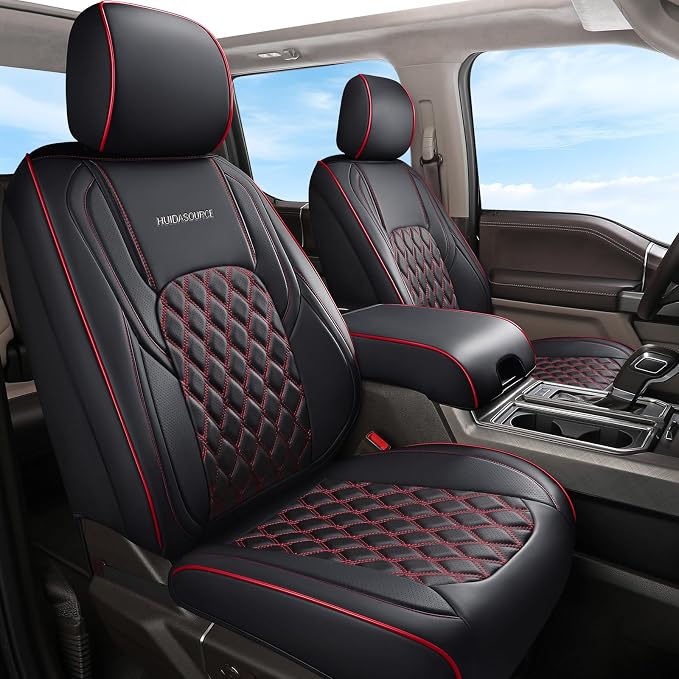 Seat Covers for Multiple Vehicles — Front Seat — Black / Red