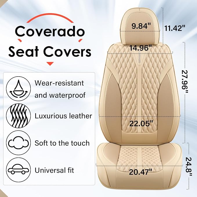 Universal Seat Covers — Full Set — Beige