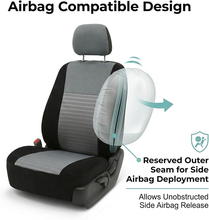 Universal Seat Covers — Front Seat — Gray