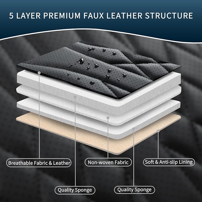 Universal Faux Leather Seat Covers — Red