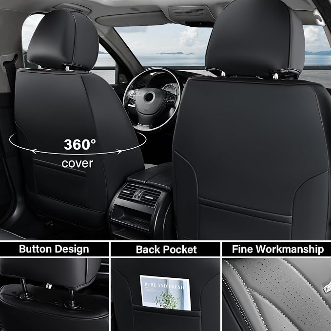 Universal Seat Covers — Full Set — Black / Gray