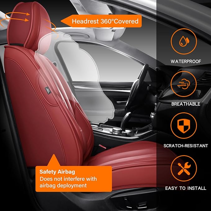 Universal Seat Covers — Front Seat — Red