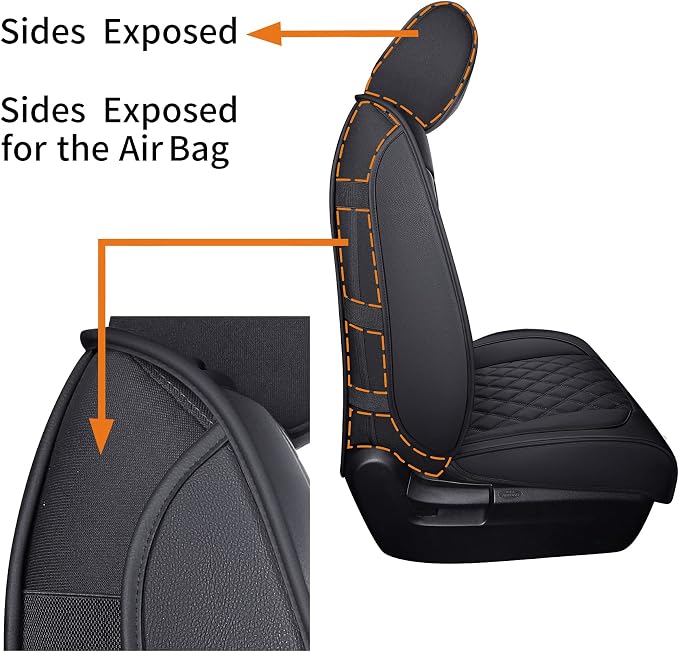 Faux Leather Seat Covers for Toyota Tundra — Front Seat — Black