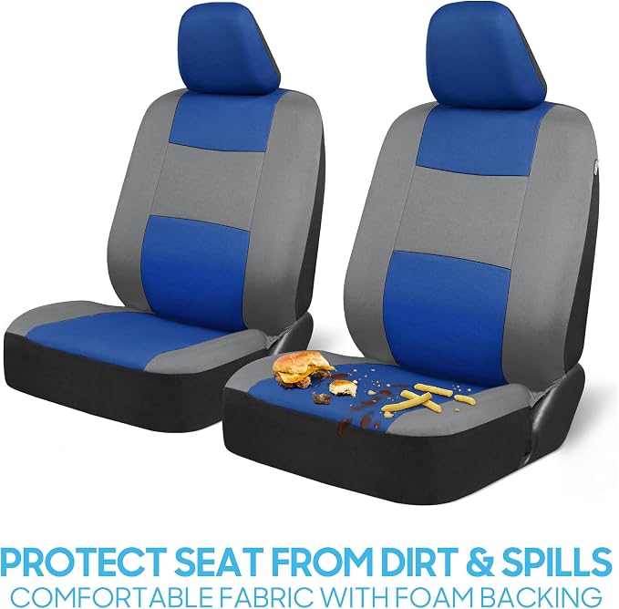 Car Seat Covers — Full Set — Blue / Gray