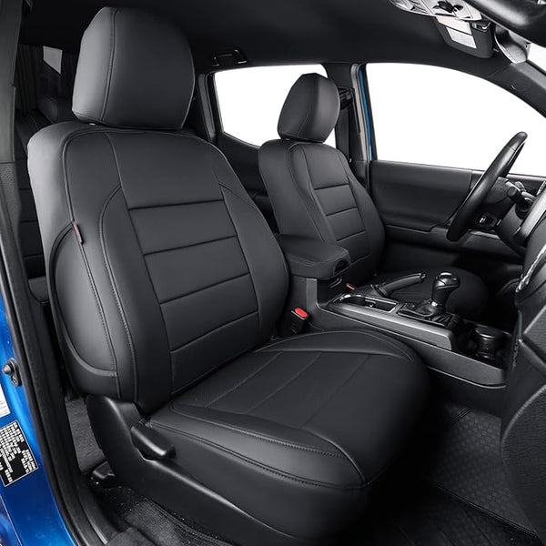 Faux Leather Seat Covers for Toyota Tacoma โ Full Set โ Black