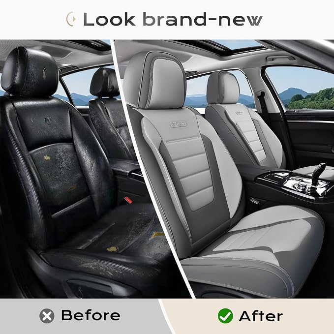 Universal Seat Covers — Front Seat — Gray