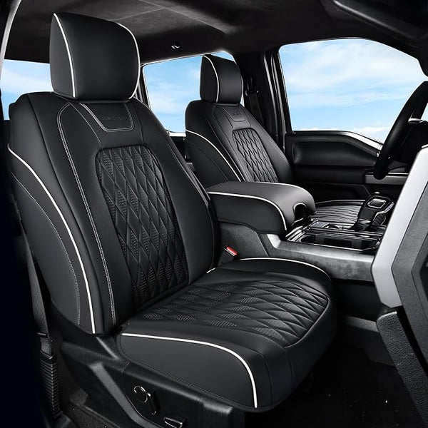 Seat Covers for Multiple Vehicles โ Front Seat โ Black / White