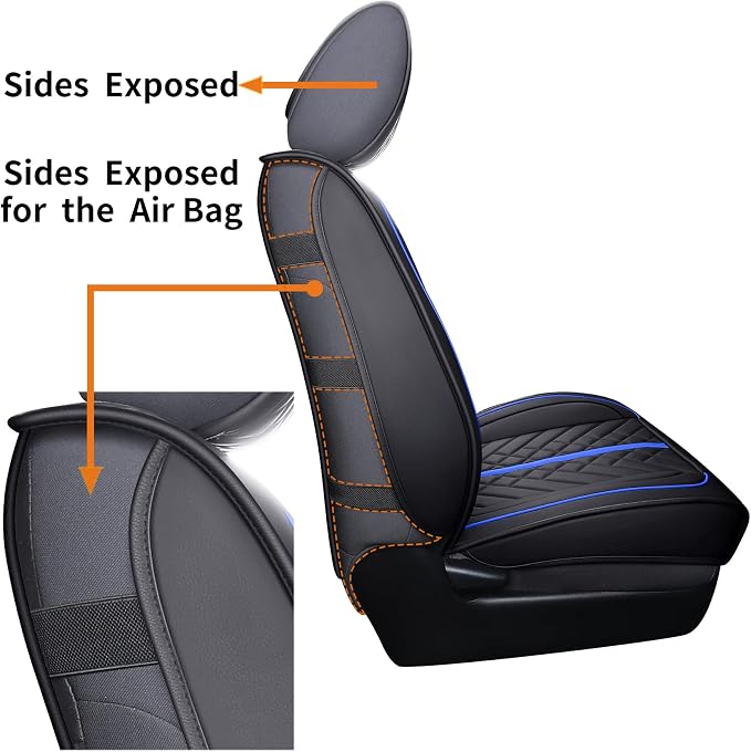Seat Covers for Toyota Tacoma — Full Set — Black / Blue