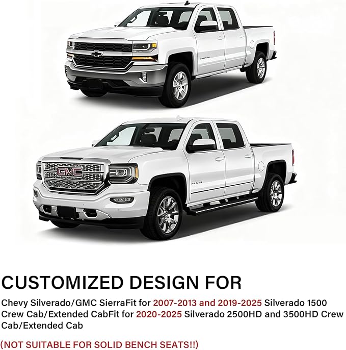 Faux Leather Seat Covers for Chevrolet Silverado / GMC Sierra — Full Set — Black