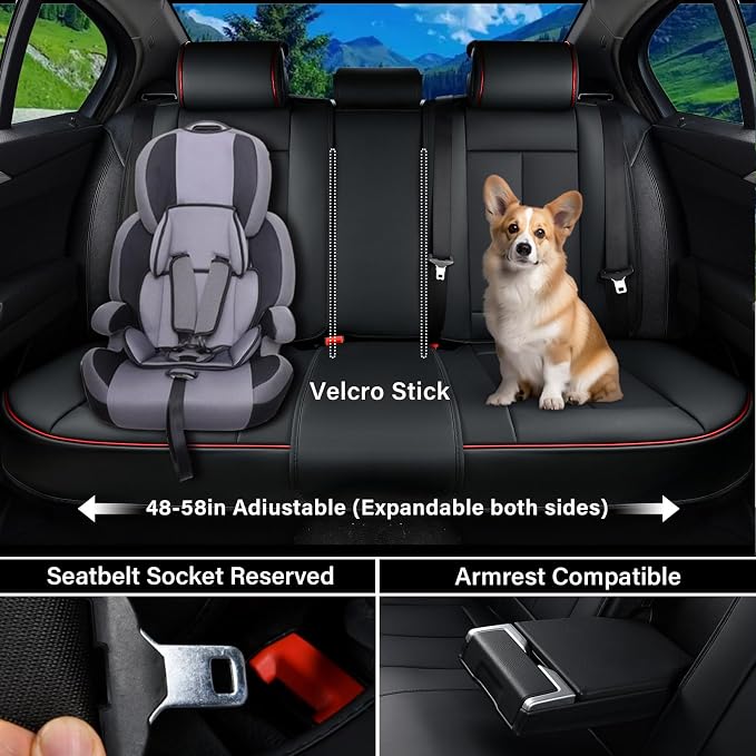 Universal Seat Covers — Full Set — Black / Blue