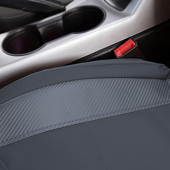 Faux Leather Car Seat Covers — Full Set — Gray