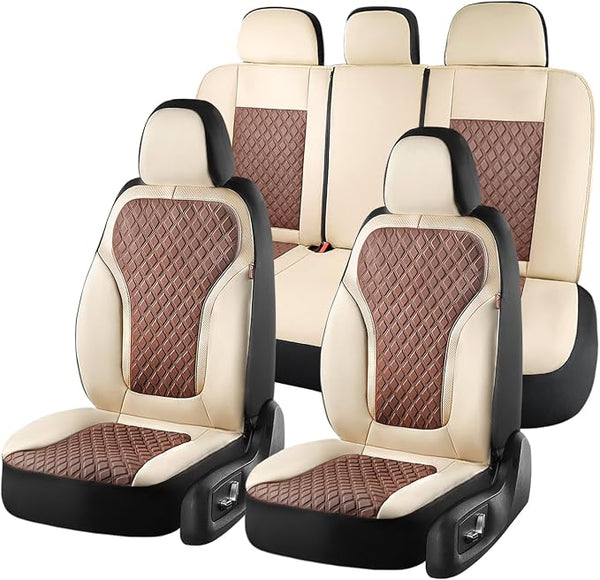 Universal Seat Covers โ Full Set โ Beige / Brown