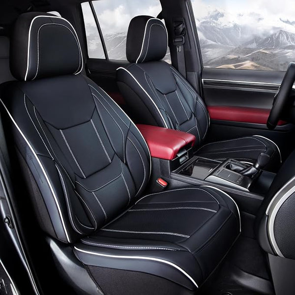 Seat Covers for Ford F-150 โ Front Seat โ Black / White