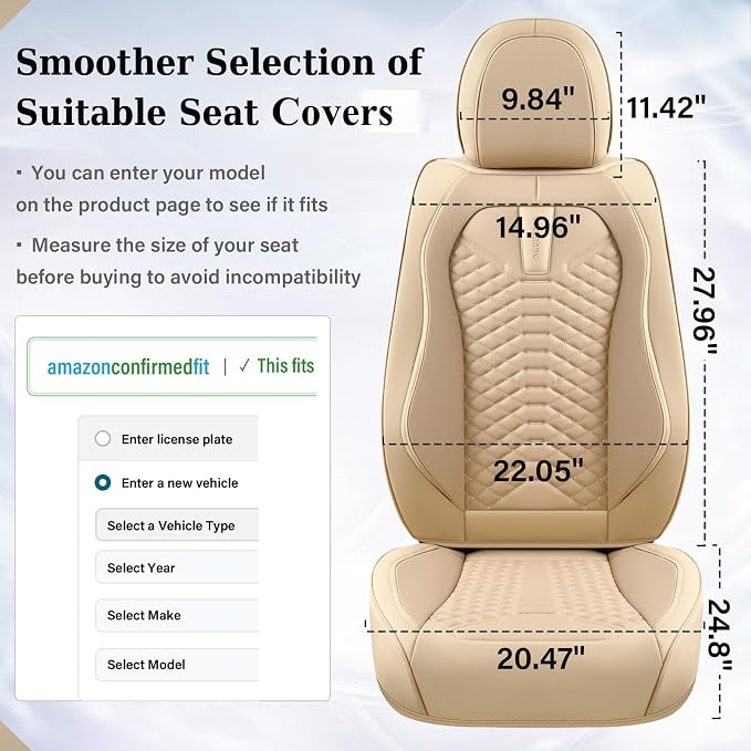 Universal Seat Covers — Full Set — Beige