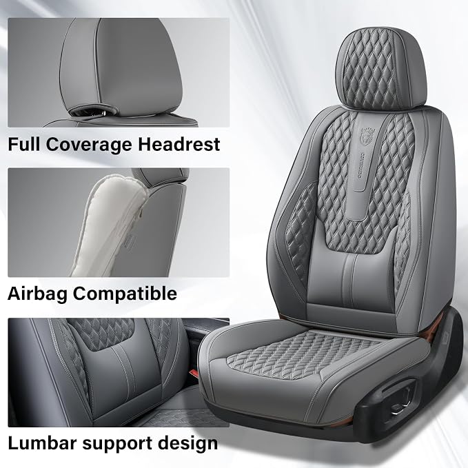 Universal Seat Covers — Front Seat — Gray