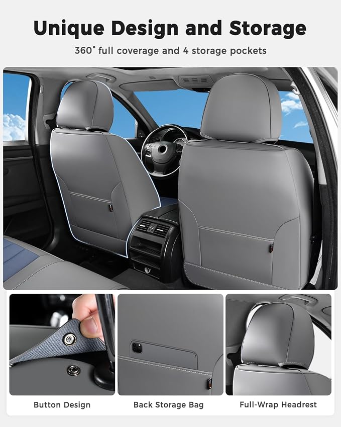 Universal Seat Covers — Gray / Blue